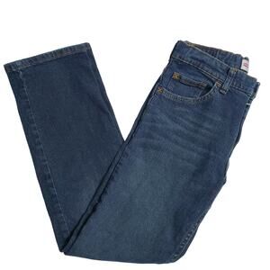 Wrangler Classic Straight Dark Wash Blue Jeans Adjustable Waist Boys Size 12 Reg